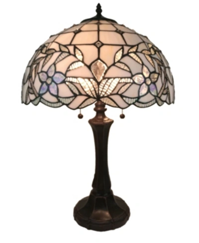 Amora Lighting Tiffany Style Table Lamp In White