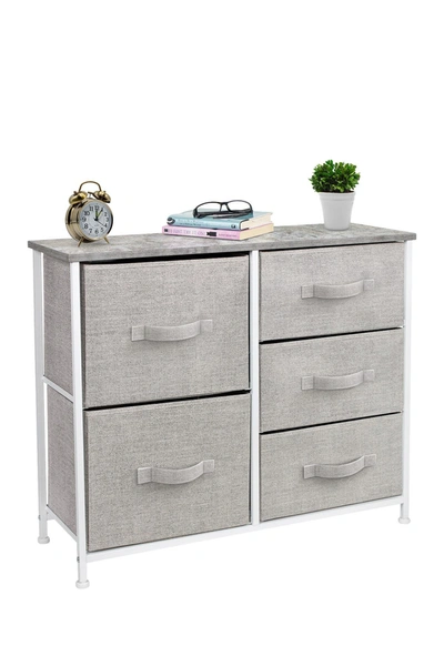 Sorbus 5 Drawers Chest Dresser In Gray