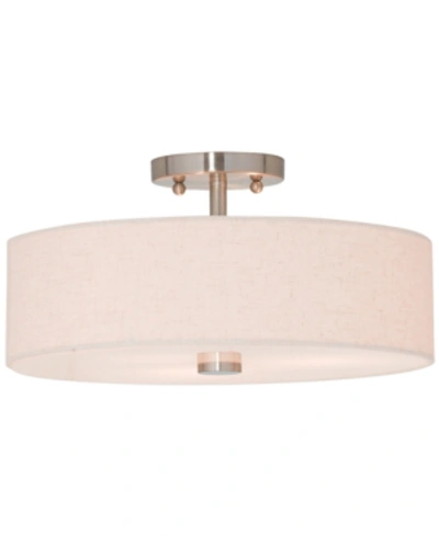 Livex Meridian Semi Flush Light In Nickel