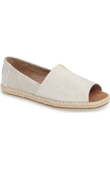 lærling væske Økologi Toms Women's Alpargata Open Toe Espadrille Flats In Natural | ModeSens