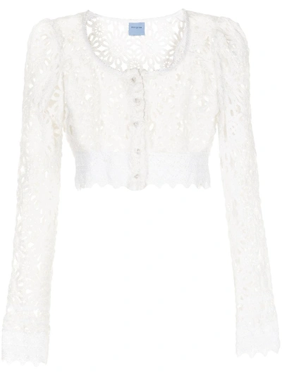 Macgraw Noble Broderie Anglaise Blouse In White