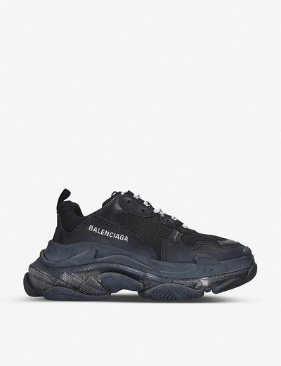 Balenciaga Triple S Suede And Mesh Trainers In Pink+comb