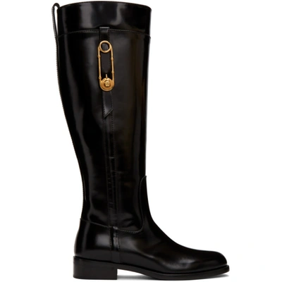 Versace Black Medusa Riding Boots In D41oh Black