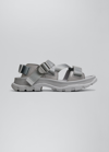 Alexander Mcqueen Men's Strappy Leather Sport Sandals In Dark Grey