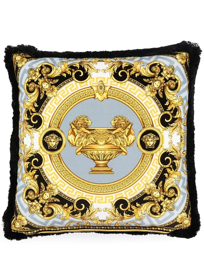 Versace Home Barocco-print Cushion In Black