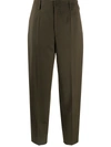 Filippa K Karlie Cropped Straight-leg Trousers In Pine Green