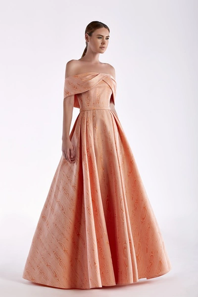 Edward Arsouni Taffeta Moire Gown