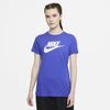Nike Women's Sportswear Cotton Logo T-shirt In Lapis,white