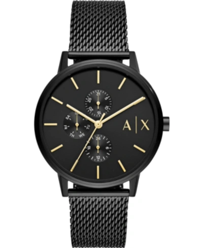 Ax Armani Exchange Men's Black Stainless Steel Mesh Bracelet Watch 42mm