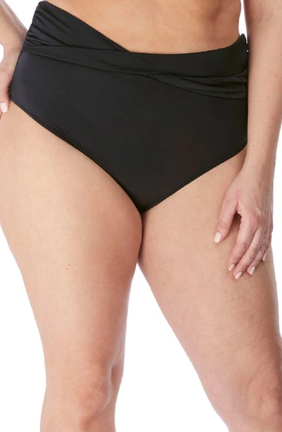 Elomi Plus Size Magnetic Twist Bikini Bottom In Black