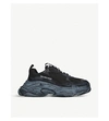 Balenciaga Triple S Runner Leather And Mesh Trainers In Black