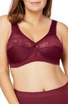 Glamorise Magiclift Original Support Wire-free Bra In Burgundy