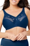 Glamorise Magiclift Seamless Silhouette Minimizer Support Bra In Blue