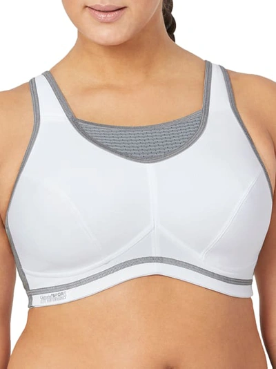 Glamorise Women's Plus Size Sport Elite Performance Camisole Bra In White,grey