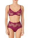 Le Mystere Lace Allure Unlined Underwire Demi Bra In Rouge