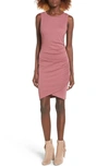 Leith Ruched Body-con Tank Dress In Burgundy Rose