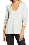 Treasure & Bond V-neck Sweater In Grey Light Heather