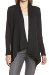 Bobeau Hacci Ribbed Open Cardigan In Black