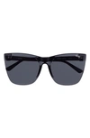 Quay Come Thru 56mm Gradient Cat Eye Sunglasses In Black/ Black