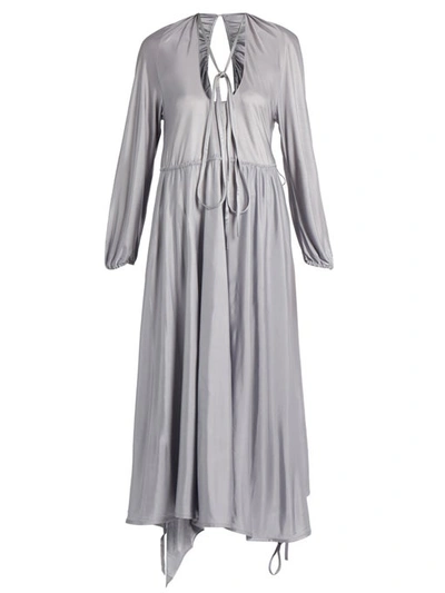 Vetements Wrap-skirt Satin-jersey Midi Dress In Grey