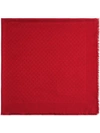 Gucci Silk Wool Gg Jacquard Shawl In Red