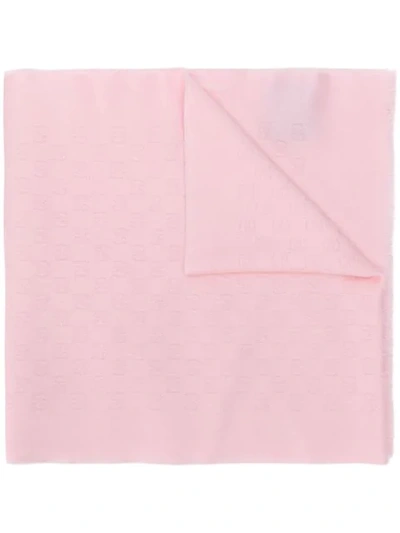 Gucci Gg Jacquard Cashmere Scarf In Pink