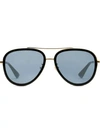 Gucci Aviator Metal Sunglasses In Black