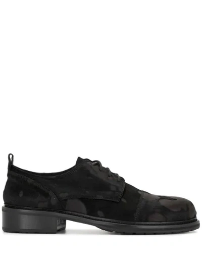 Ann Demeulemeester Flocked Lace-up Shoes In Black
