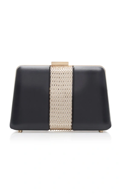 Lanvin Chain Embellished Leather Box Clutch In Black