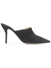 Paul Andrew Certosa Suede Mules In Black