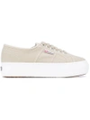 Superga Platform Lace-up Sneakers In Neutrals