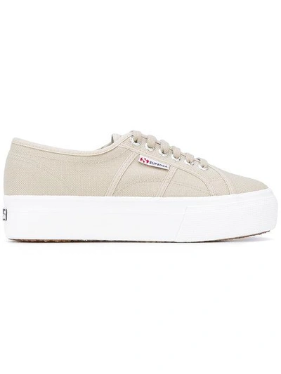Superga Platform Lace-up Sneakers In Neutrals
