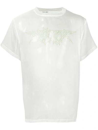 Off-white 'rock' 시스루 티셔츠