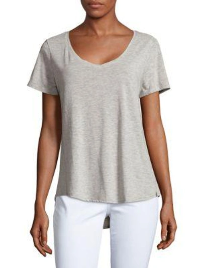 Andrew Marc Solid Heathered Tee In Grey