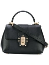 Dolce & Gabbana Lucia Small Embossed Leather Shoulder Bag In Black