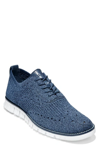 Cole Haan Zerogrand Stitchlite Wingtip Oxford Sneaker In Blue/ Blue/ White