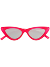 Le Specs + Adam Selman The Last Lolita Cat-eye Acetate Mirrored Sunglasses In Pink