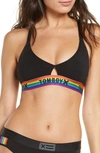Tomboyx Stretch Tencel Modal Bralette In Black Rainbow