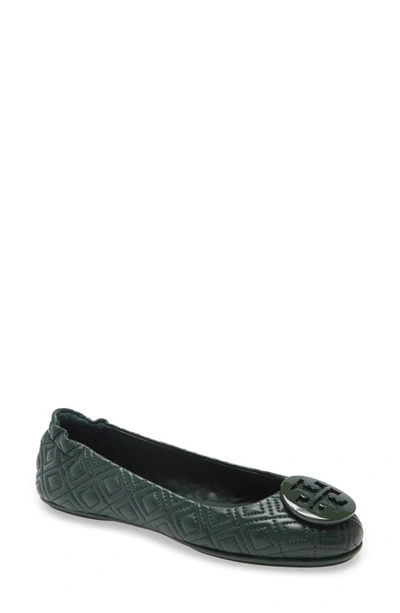 Tory Burch Minnie Travel Ballet Flat In Pine Tree