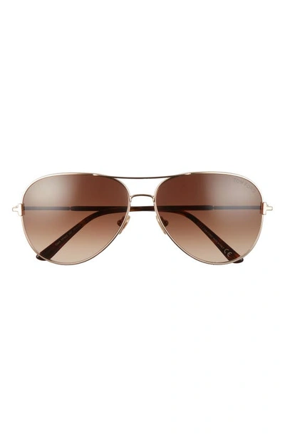 Tom Ford Clark 61mm Gradient Aviator Sunglasses In Yellow