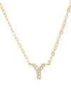 Nadri Initial Pendant Necklace In Y Gold