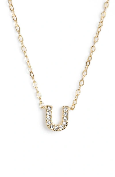Nadri Initial Pendant Necklace In U Gold