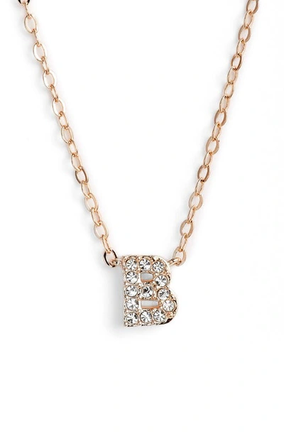 Nadri Initial Pendant Necklace In B Rose Gold