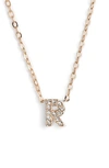 Nadri Initial Pendant Necklace In R Rose Gold