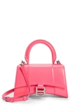 Balenciaga Extra Small Hourglass Leather Top Handle Bag In Pink