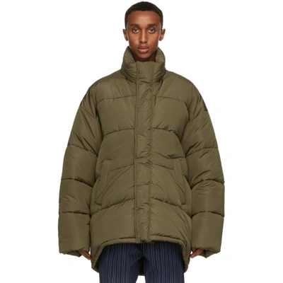 Balenciaga Khaki Cocoon Coat In 2029 Dark K