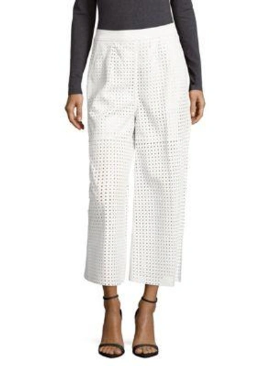 Escada Leather Laucho Pants In White