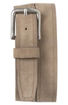 Trask Cash Suede Belt In Taupe