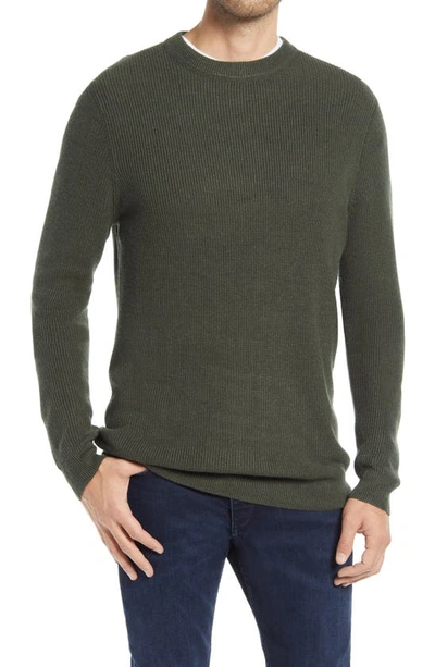 Men's Crewneck Sweater In Green Deep Pine