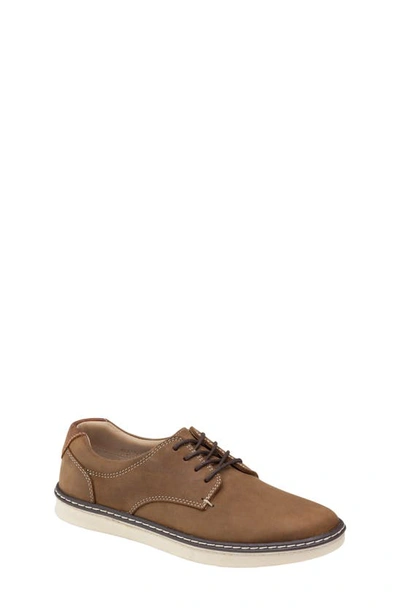 Johnston & Murphy Kids' Mcguffey Plain Toe Derby In Brown Oiled Nubuck